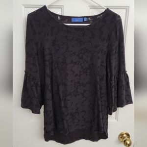 Apt. 9 Black 3/4 Bell Sleeve Blouse